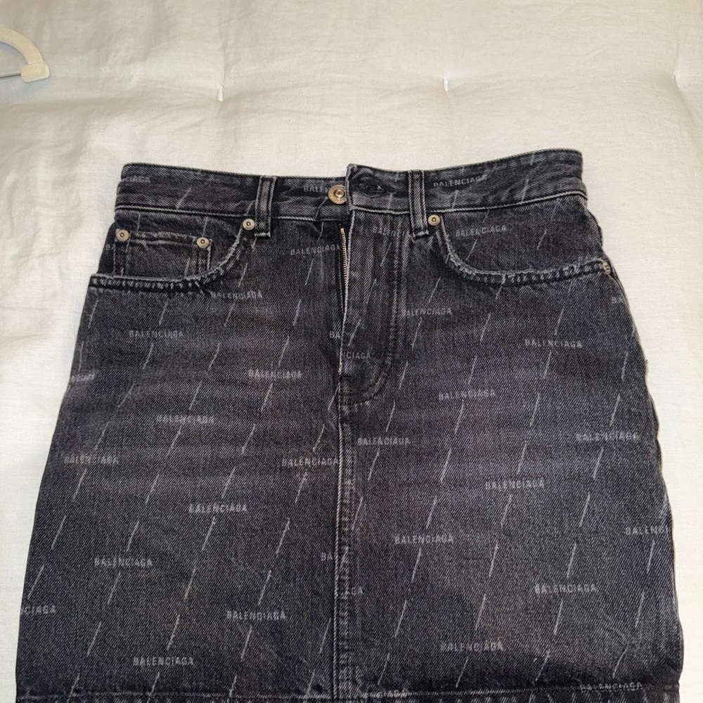 Balenciaga Black Denim Skirt